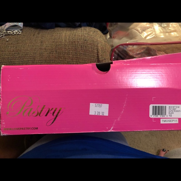 Pastry black boots worn once with socks - Picture 3 of 3